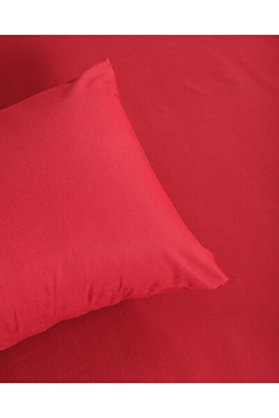 Lio20 Fitted Cotton Fabric Bed Sheet and Pillow Case Set-Elastic-Fade Resistant-Burgundy