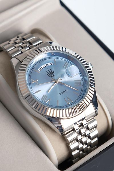 WATCHOFROYAL Lumen Romanum Silver Blue Wrist Watch
