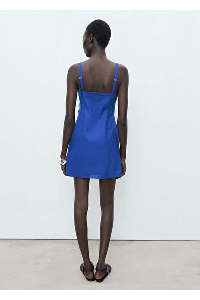 MANGO Woman Drape keten elbise