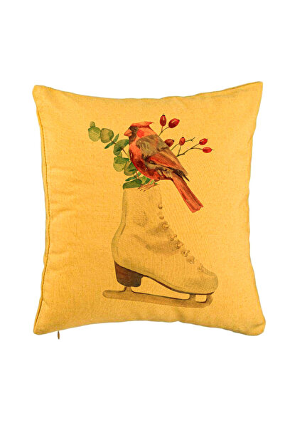 BEKZ Față de pernă de Crăciun, patine de gheață și păsări colorate, 40x40 cm,...