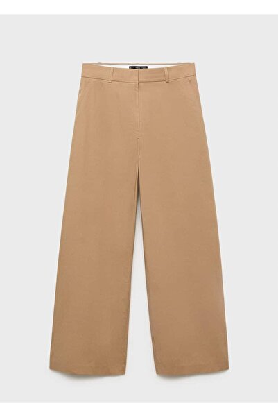 MANGO Woman Orta Bel Wideleg Pamuklu Pantolon