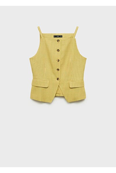 MANGO Woman Düğmeli çizgili bluz