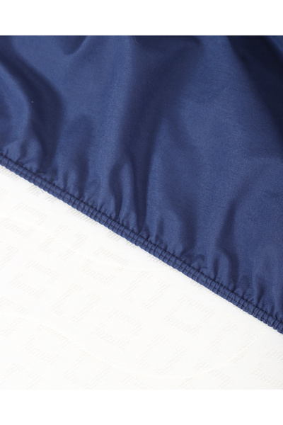 Lio20 Fitted Cotton Fabric Bed Sheet and Pillow Case Set-Elastic-Fade Resistant-Navy Blue