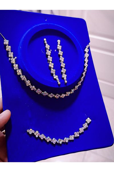 Zanora Janjan Stone Silver Necklace 3 Sets