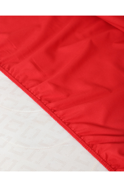 Lio20 Fitted Cotton Fabric Bed Sheet and Pillow Case Set-Elastic-Fade Resistant-Red