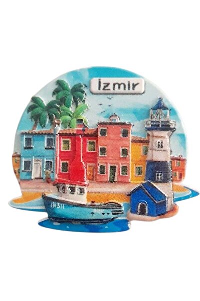 ella'nın çarşısı İzmir Magnet Kabartma Figürlü Seramik 1 Adet. Boyut: 7 cm x 6,5 cm