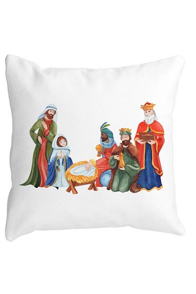 BEKZ Christmas themed pillowcase, Jesus - God's Gift, 40x40 cm, White, Matte, Detachable Cover