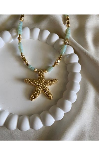 gaila design Starfish Water Green Necklace