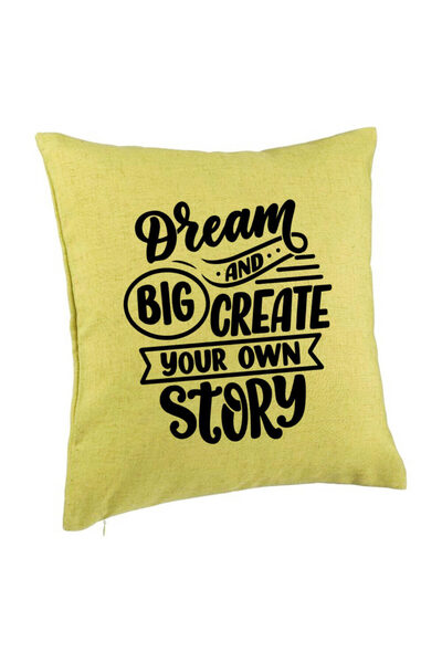 BEKZ Față de pernă, Model Dream Big And Create Your Own Story, 40x40 cm, Verd...