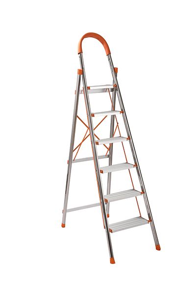 Lawazim Folding Stainless Steel Ladder – Non-Slip Aluminum Steps & Handgrip for Home & Office