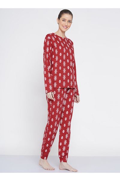LAUREN SMITH Women's Pajama Set Long Sleeve Top with pants 2 Piece Sleepwear Cotton Ladies Soft Pjs Lounge Set