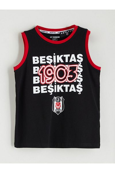 LC Waikiki New Season Crew Neck Besiktas Printed Boys' Shorts Pajama Set - S5Dy53Z4