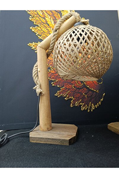 ramse hediyelik eşya ahşap abajur + sarı ampulhediyeli