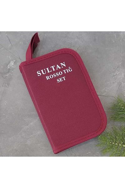orhanucuzluk Σετ βελονάκι Sultan Red Rosso με πορτοφόλι (9 βελονάκια και ψαλίδι)