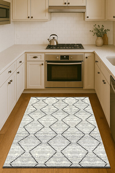 PINKIE HOME Dijital Baskı Yıkanabilir Kaymaz Taban Leke Tutmaz Mutfak Halısı ...