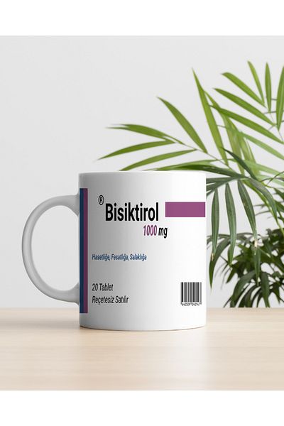 DİLAHOME Bicycle Control Medicine Printed Mug - Funny Written Mug