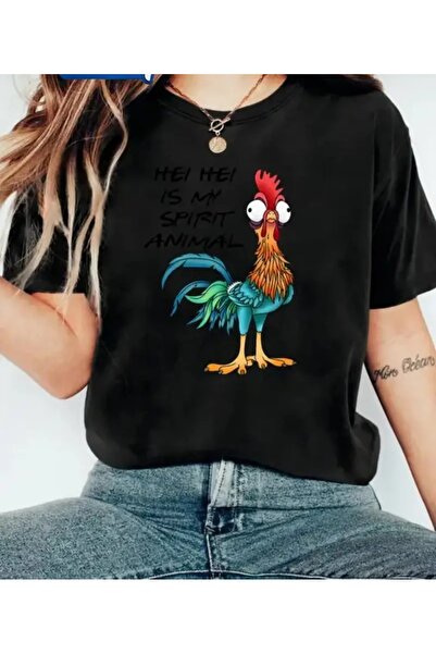 YRN COLLECTION تي شيرت أسود للجنسين للنساء/الرجال مطبوع عليه رقبة دائرية وأكم...