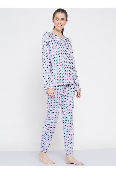 LAUREN SMITH Women's Pajama Set Long Sleeve Top with pants 2 Piece Sleepwear Cotton Ladies Soft Pjs Lounge Set