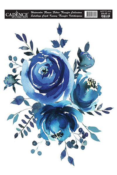 Cadence Watercolor Flower Fabric Transfer Wfftc-005