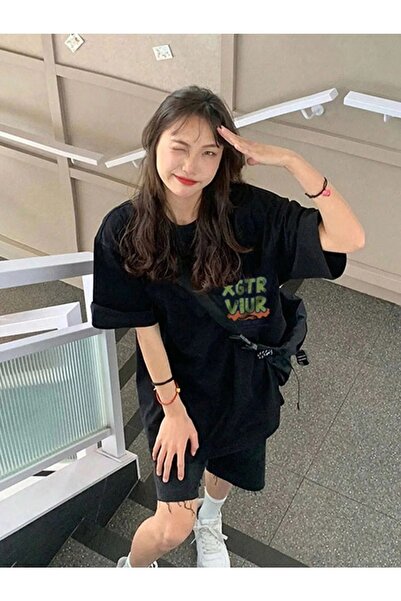 PERISENSE تي شيرت للجنسين للنساء/الرجال مطبوع عليه رقبة دائرية وأكمام قصيرة م...