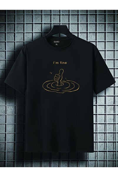 PERISENSE تي شيرت أسود للجنسين للنساء/الرجال مطبوع عليه رقبة دائرية وأكمام قص...