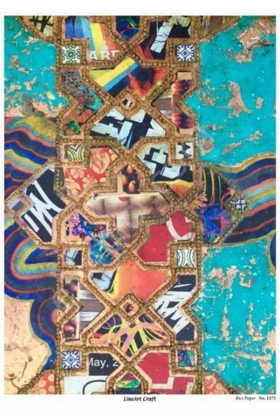 ehobici Lineart Brass Decopage Paper Model - 1375