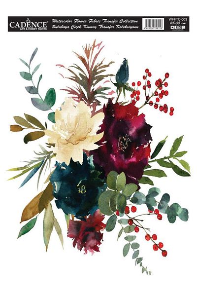 Cadence Watercolor Flower Fabric Transfer Wfftc-003