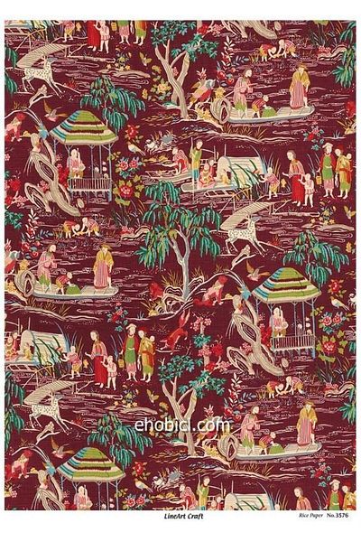 ehobici Lineart Rice Decopage Paper - 3576