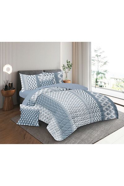 Blue Rose مفرش سرير نفرين مضغوط صيفي مشجر ليتناسب مع ديكور غرفتك من اجود انواع المايكروفايبر مقاس 230*250 سم