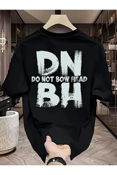 PERISENSE تي شيرت أسود للجنسين للنساء/الرجال مطبوع عليه رقبة دائرية وأكمام قص...