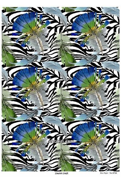 ehobici Lineart Rice Decopage Paper - 3716