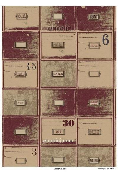 ehobici Lineart Brass Decopage Paper Model - 3417