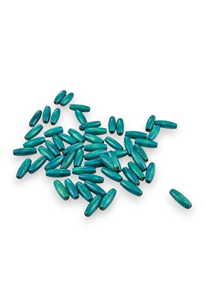 Serhat Aksesuar ve El İşçilik 12 ملم جوز الهند بترولي أزرق (22X6 ملم) خرز خشب...