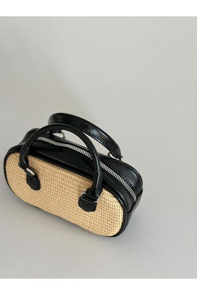 Boutiquehaki Palma Mini Straw Textured Bag