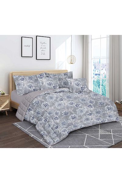 Blue Rose A printed summer double bedspread to suit your room decor and give you a refreshing summer. It is made of the finest microfiber.
