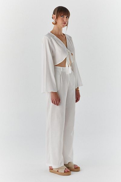 Shopping Shop Rope Tie Suit Ecru