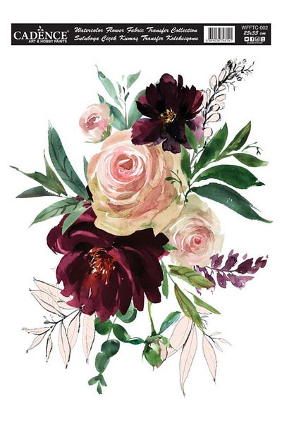 Cadence Watercolor Flower Fabric Transfer Wfftc-002