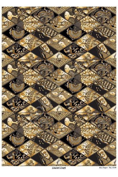 ehobici Lineart Brass Decopage Paper Model - 1539