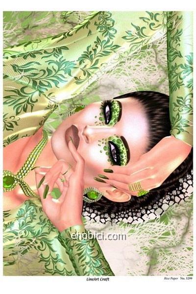 ehobici Lineart Brass Decopage Paper Model - 3299