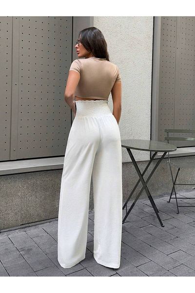 SERBA Waist Gipe Elaborate Super High Waist Loose Leg Women's Pants