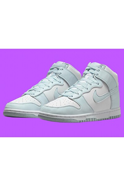 Nike Dunk High Next Nature White/Glacier Blue shoes kadın mavi deri bilekli spor ayakkabı fv5960-100