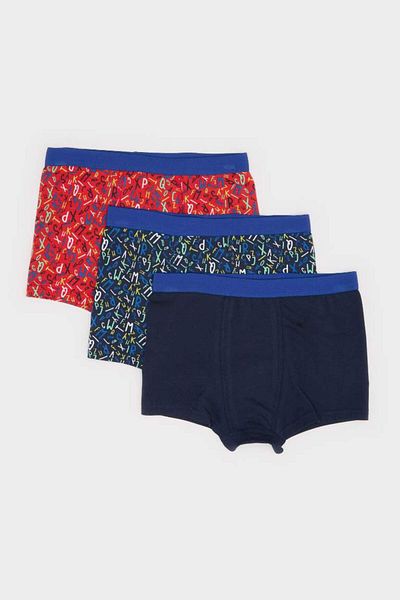 DeFacto New Season Boys' Patterned 3-Piece Boxers