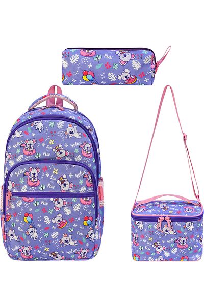QL ACCESSORY Flamin VE koala set de 3 ghiozdane de lux pentru școală primară