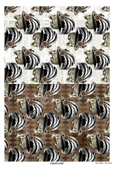 ehobici Lineart Brass Decopage Paper Model - 2314