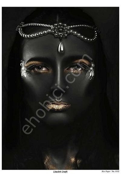 ehobici Lineart Brass Decopage Paper Model - 1532