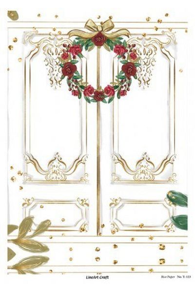ehobici Lineart New Year Brass Decopage Paper Model - Y123