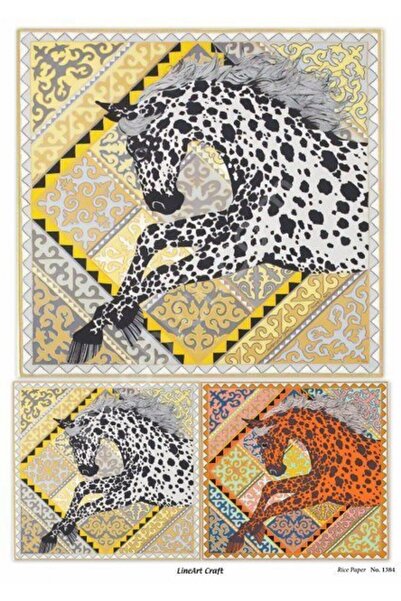 ehobici Lineart Brass Decopage Paper Model - 1384