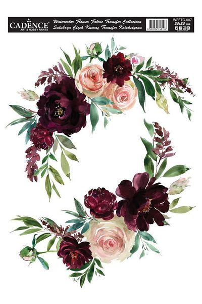 Cadence Watercolor Flower Fabric Transfer Wfftc-007