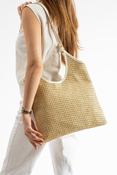 Çanta Trend Moon Straw Wallet Women's Hand and Shoulder Bag