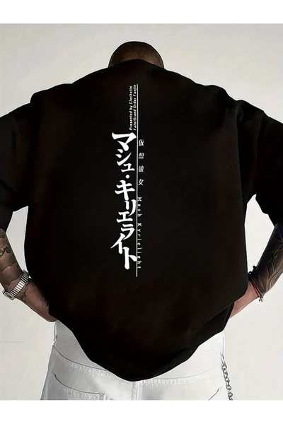 PERISENSE تي شيرت أسود للجنسين للنساء/الرجال مطبوع عليه رقبة دائرية وأكمام قص...